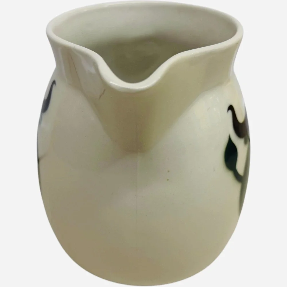 Arabia Finland Heluna Green Bull Ceramic Pitcher Kaj Franck MCM Vintage Good